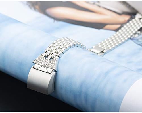 Mtozon Bands Compatível com Fitbit Charge 2, Bling de Metal Bling para mulheres substituto de pulseira/pulseira para mulheres grandes pequenas