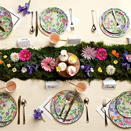 Coterie - placas de papel decorativas de flores silvestres com design floral para festa de noiva, festa de aniversário, chá de bebê, festa de chá, conjunto de 10 | 9,25 Placas de papel para jantar