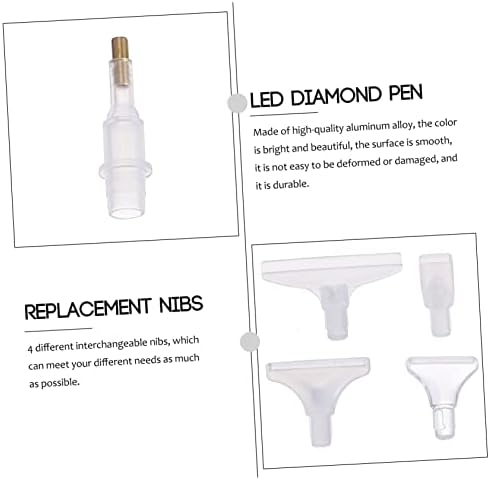 Kits de unhas de Sewacc 1 Definir caneta de perfuração DIY Ferramentas de perfuração DIY Ferramenta de bordado Diamante Bordado de aço inoxidável LED 5D Ferramentas de manicure roxa