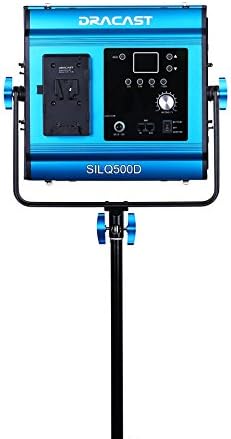 DRACAST DRSILQ500D SILQ DIA DIA PAINEL LED500 com placa de bateria em V-Mount, azul
