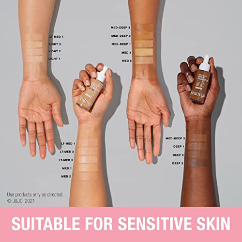 Fundação sérica de pele e sensível à pele neutrogena com pró-vitamina B5, correção de cor e minimizando a