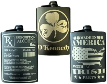 Aço inoxidável - 8 oz - Customizable - Personalizado - Flask - Dia de St. Patricks - Frasco engraçado