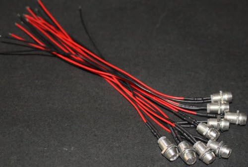 100pcs x5mm LED pré -com fio com o suporte pré -contrato LED 12V 20cm vermelho