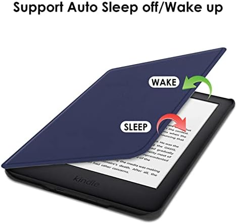 Yys New Kindle Basic Case, cobertura de padrão transversal à prova d'água com despertar/sono automático