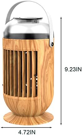 Ar condicionado portátil USB Mini ar condicionado pessoal com 3 velocidades com luz LED para o quarto de escritório em casa, branco, madeira