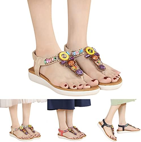 GUFESF Sandálias fofas para mulheres, mulheres de verão fechado sandálias casuais hollow out sandálias