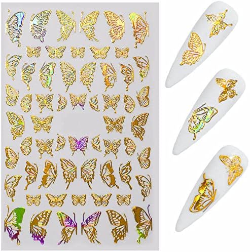 Adesivo de manicure de borboleta adesivo 3d adesivo de unhas polidas Design de borboleta de borboleta cobertura