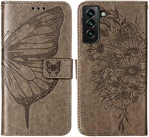Compatível com Samsung S22 Plus Caixa de carteira Série Butterfly Série de couro corporal Flip Flip