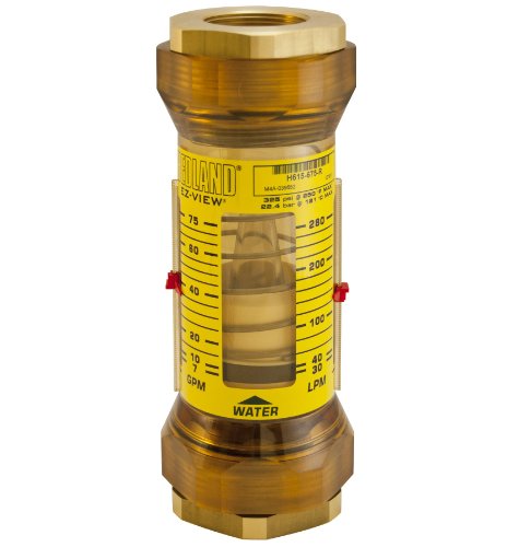 Hedland H617-675-R EZ-View Ometer com sensor, polifenilsulfona, para uso com água, faixa de fluxo de 30,0