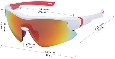 MAIVNZ Youth Baseball Sunglasses for Boys Kids de 8 a 14 meninas de softbol de softball Óculos de sol UV400 copos