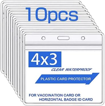 10 pacote - protetor de cartões 4 x 3 polegadas Cartões de registro Manga de plástico de vinil com zíper e cordão de cordão do tipo impermeável à prova d'água