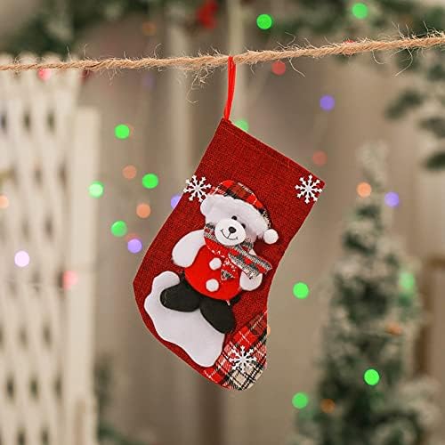 03T983 Bolsa de doces Decoração de árvore de natal Decoração de meias de neve de natal Decoração