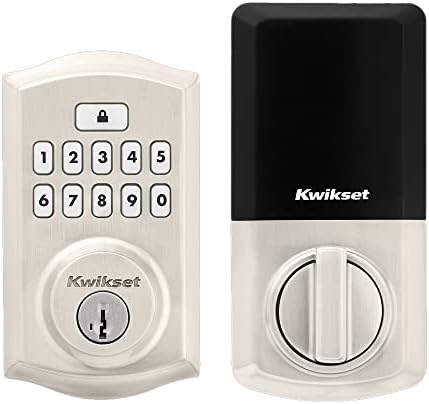 Kwikset SmartCode 260 Teclado eletrônico sem chave Deadbolt, Microban Protected Keypad, Bloqueio de porta automática, segurança de smartkey re-Key, níquel de cetim