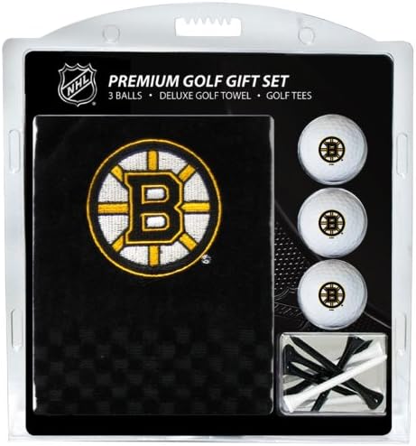 Team Golf NHL Gift Gift Set Toalha de golfe bordada, 3 bolas de golfe e 14 camisetas de golfe 2-3/4 Regulação, toalha de três dobras 16 x 22 e algodão