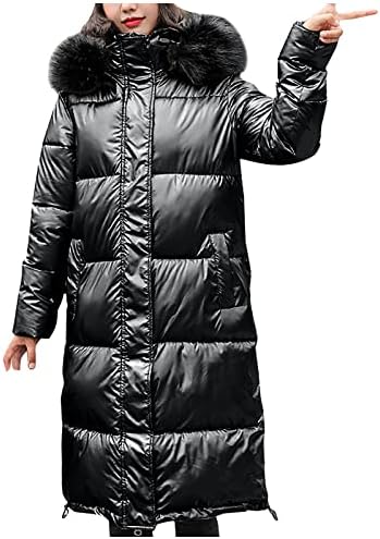 Suéteres de jaqueta de blazer suleux para mulheres jaqueta de inverno compactável para mulheres para mulheres mais tamanhos de jaqueta de couro feminina jaqueta embalável Pacable Puffer Black, xx-grande