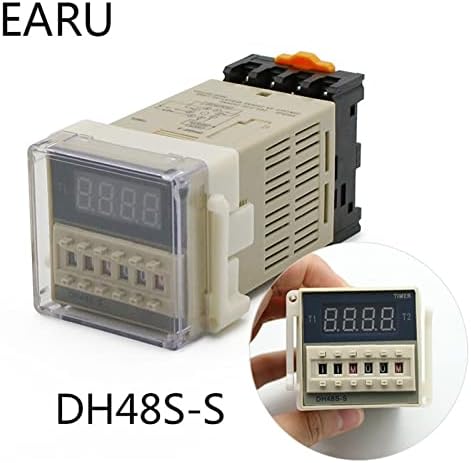 Tintag DH48S-S 0,1S-990H AC 110V 220V DC 12V 24V Ciclo de repetição SPDT Switch de tempo programável Timer relé com soquete DH48S DIN Rail