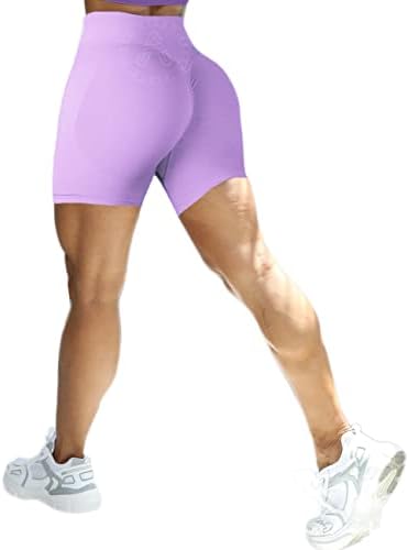 Aeezo feminino shorts shorts altos cintura sem costura shorts shorts de moto de luta de luta de luta de ioga