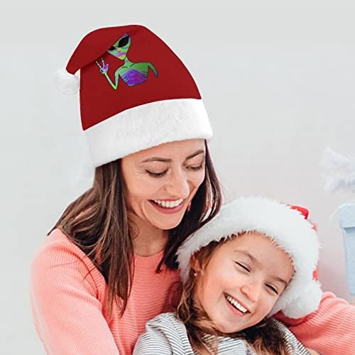 Tie Dye Alien Christmas Hat Christmas Chapéu de Papai Noel Decorações de Natal engraçadas