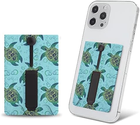 Tartarugas marinhas adesivo padrão de aderência do cartão de aderência com pop -out stand dobrável kickstand com impressão de design