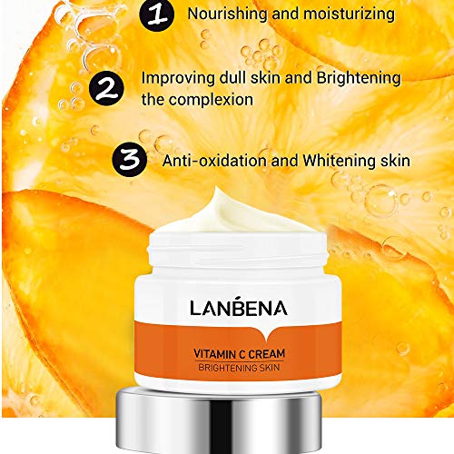Creme de vitamina C da Lanbena, creme anti-acne anti-acne anti-acne, hidratante de creme nutritivo tonificando, 50g.