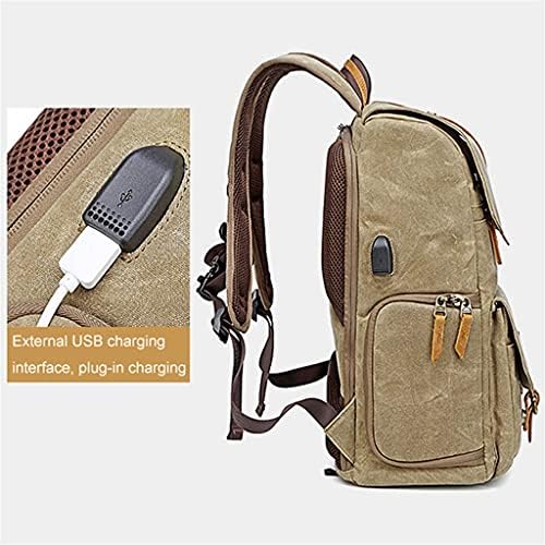 YllWh Photography Retro impermeável Batik Canvas Backpack W Porta USB Fit Fit 15.6inch Laptop Men Camera Trans Carry Case