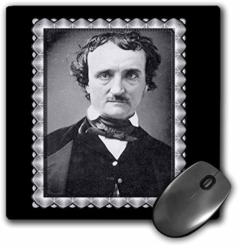 3drose Edgar Allen Poe Fotografia em preto e branco de 1849 - Mouse Pad, 8 por 8