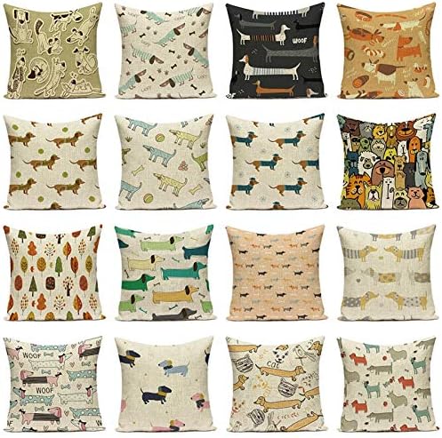 Yinge Removable Throw Pillows, Dachshund Dogs Throw Pillow Capas