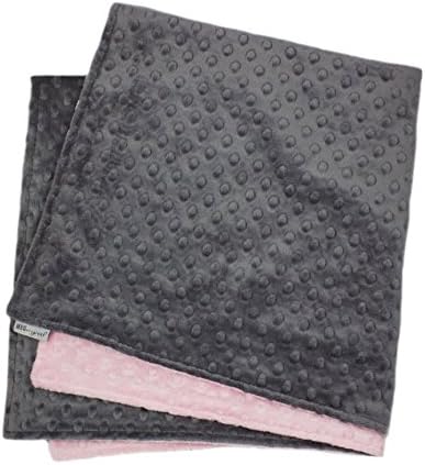 Meg original Minky Dot Baby Girl Blanket Pink & Charcoal Gray, 361