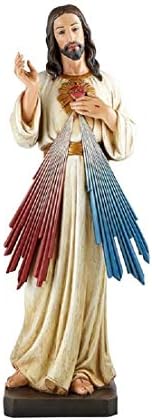 Galeria Avalon Divina Mercy Jesus Cristo estátua de cor de resina grande de 24 polegadas de 24 polegadas